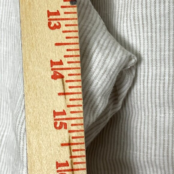 Kenar Pants Women's Large White Stripes 100% Linen Leg Elastic Waist Lounge - Picture 6 of 10